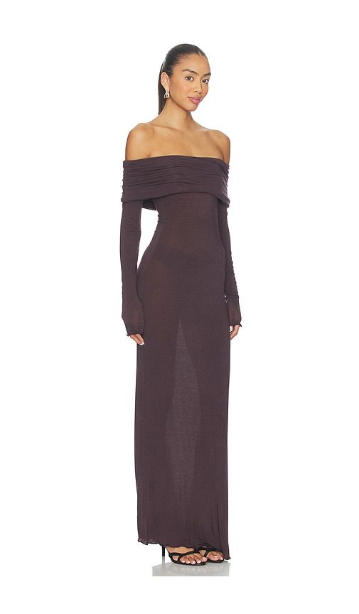 Sheer Modal Off Shoulder Long Dress in Chocolate. - size L (also in XL) - SKIMS - Modalova