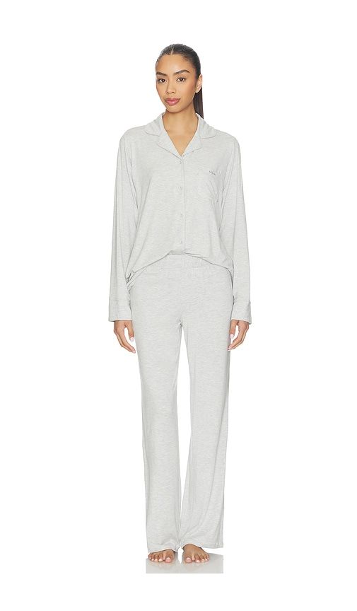 Sleep Long Sleeve Button Up Sleep Set in Light Grey. - size M (also in XS) - SKIMS - Modalova