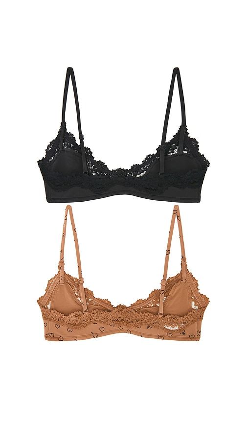 Fits Everybody Lace Scoop Bralette 2-pack in Black,Tan. - size L (also in M, S, XS) - SKIMS - Modalova