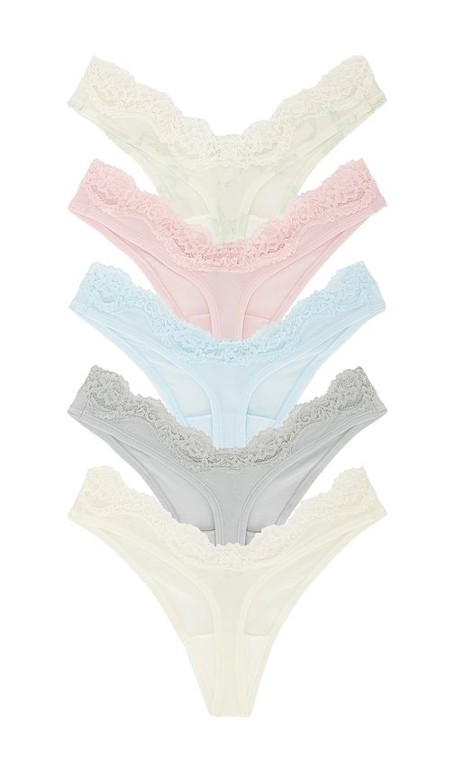 Fits Everybody Lace Dipped Thong 5-pack in Red,Neutral. - size XL (also in XXL) - SKIMS - Modalova