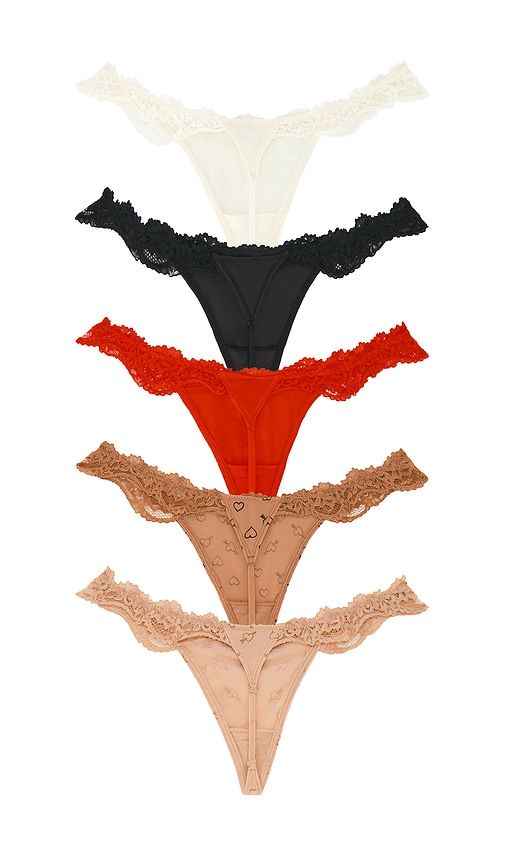 Fits Everybody Lace String Thong 5-pack in Neutral,Red. - size L (also in XL) - SKIMS - Modalova