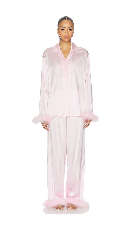 Feather Trim Long Set in Pink. - size L (also in M) - SKIMS - Modalova