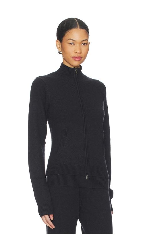Wool Cashmere Zip Up Mock Neck Sweater in Black. - size L (also in XL) - SKIMS - Modalova