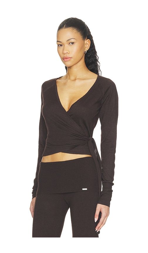 Essential Sweaters Wrap Sweater in Brown. - size L (also in M, S, XL, XS) - SKIMS - Modalova