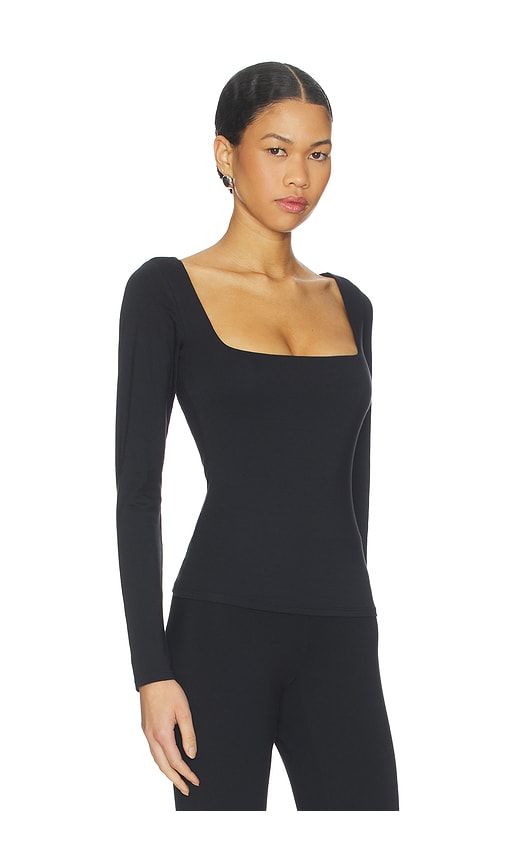 Smooth Layers Square Neck Long Sleeve in Black. - size M (also in S, XL, XS) - SKIMS - Modalova