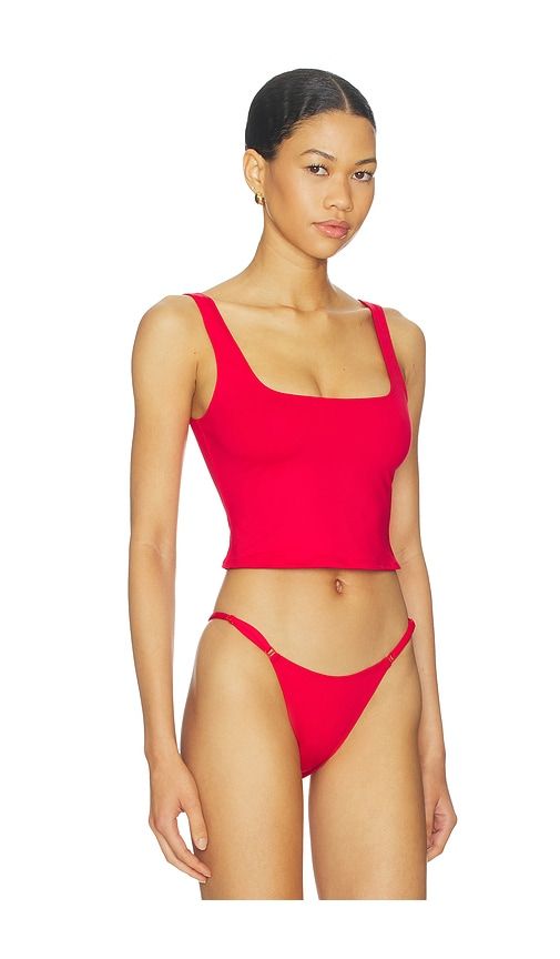 Iconic Swim Tank Bikini Top in Red. - size L (also in M, S, XS) - SKIMS - Modalova