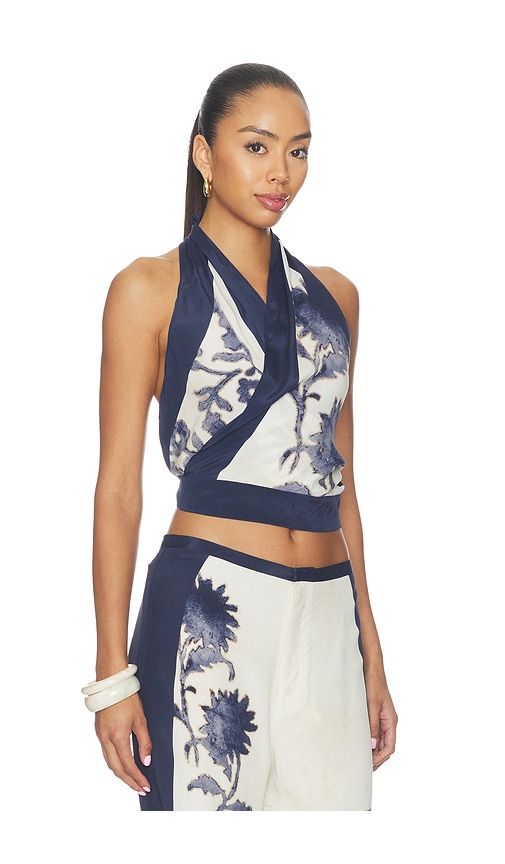Phillipa Halter Scarf Top in Navy. - size XS-S (also in M-L) - SIR. - Modalova