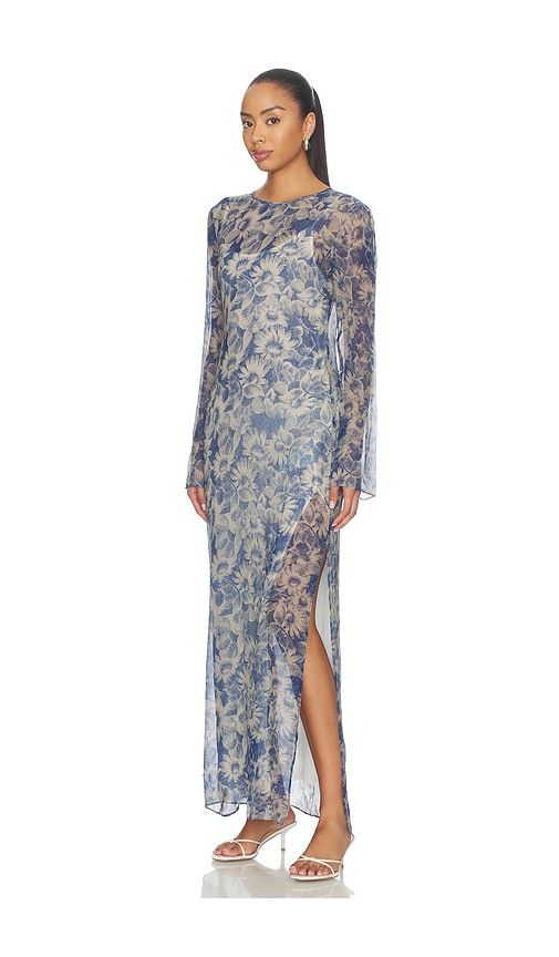 Lilia Long Sleeve Maxi Dress in Blue. - size 0/XS (also in 1/S) - SIR. - Modalova