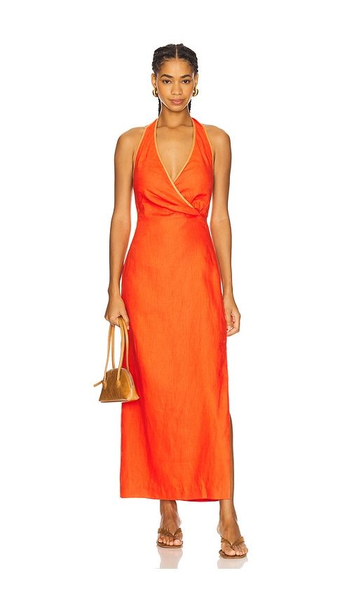 Panettone Twist Midi Dress in Orange. - size 1/S (also in 4/XL) - SIR. - Modalova