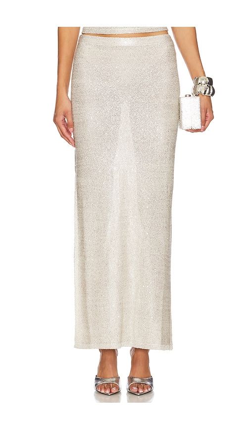 Spark Skirt in Metallic Silver. - size L (also in M, S, XL/1X) - SOVERE - Modalova
