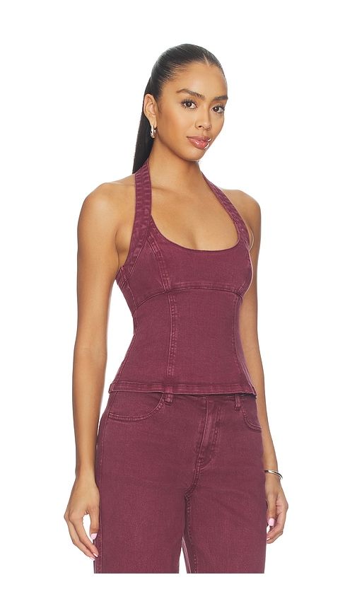 Blaine Denim Bodice Top in Burgundy. - size M (also in S, XS) - SOVERE - Modalova