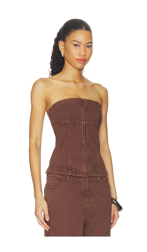 Dakota Denim Bodice Top in Brown. - size L (also in M, S, XS) - SOVERE - Modalova