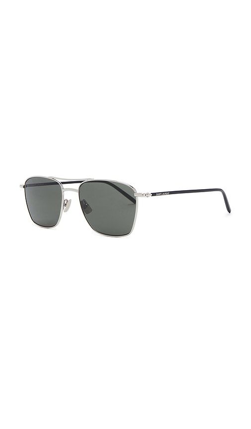 SL Logo Pilot Sunglasses in Metallic Silver - Saint Laurent - Modalova