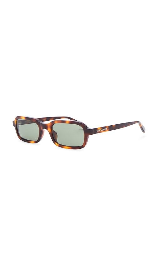 SL Logo Rectangular Sunglasses in Brown - Saint Laurent - Modalova