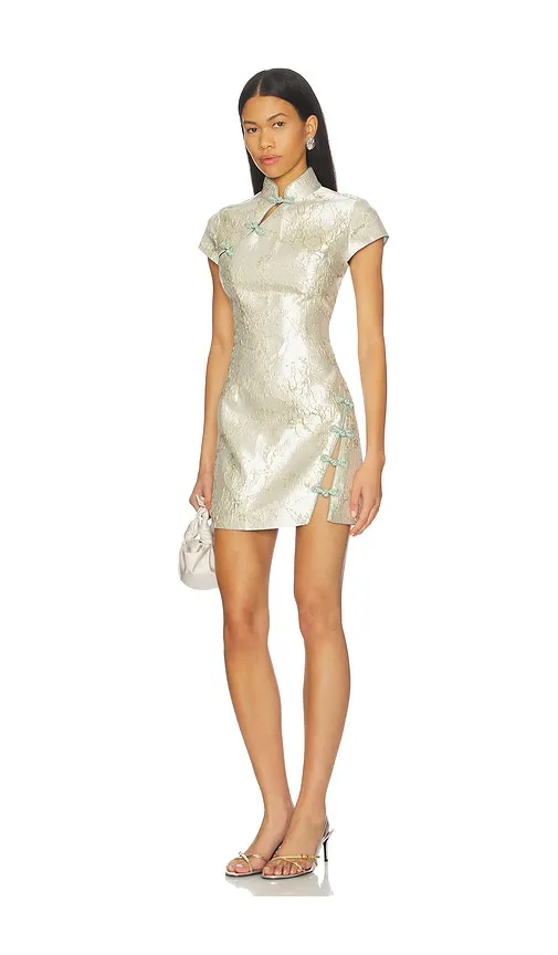 Jada Jacquard Dress in Cream. - size 6 (also in 8) - SAU LEE - Modalova