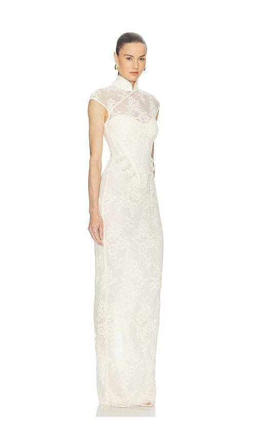 Emilia Lace Gown in Cream. - size 0 (also in 10, 2, 6, 8) - SAU LEE - Modalova