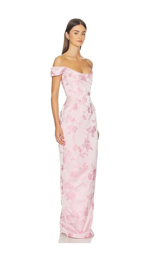 Jackson Brocade Gown in Pink. - size 0 (also in 00, 10, 2, 4, 6) - SAU LEE - Modalova