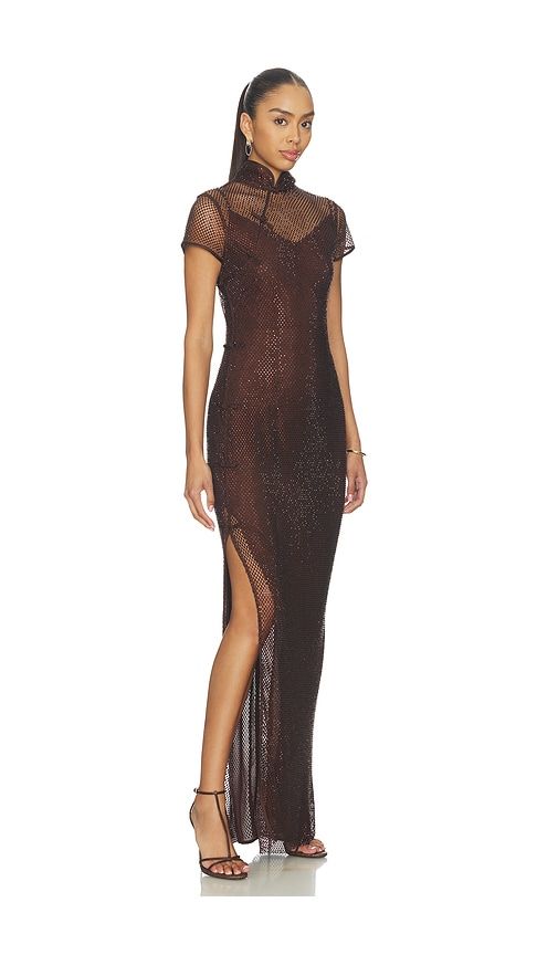 Ming Crystal Dress in Brown. - size 0 (also in 00, 10, 12, 2, 4, 6, 8) - SAU LEE - Modalova