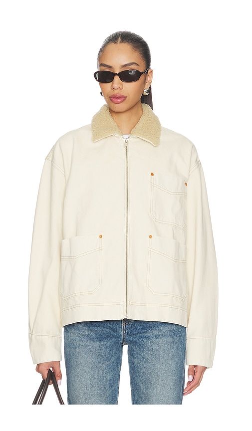 Casey Square Worker Jacket in Cream. - size L (also in M) - SLVRLAKE - Modalova