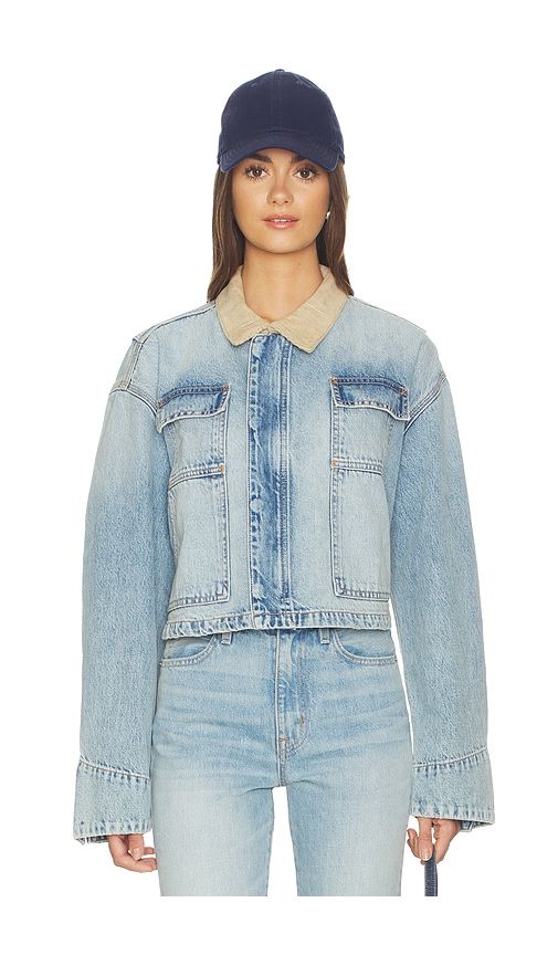 Connor Cropped Worker Jacket in Blue. - size L (also in M, XL) - SLVRLAKE - Modalova