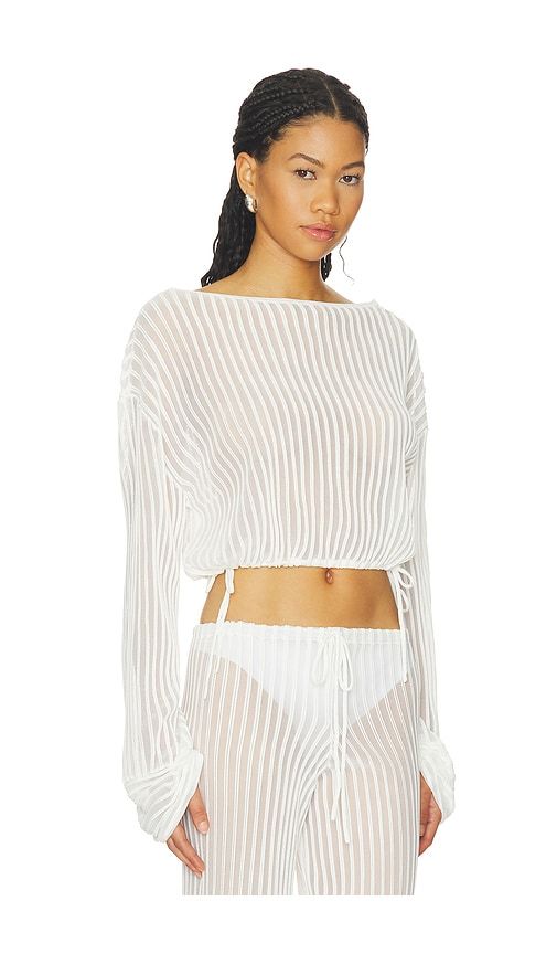 The Athena Top in White. - size L (also in M, S, XL) - Solid & Striped - Modalova