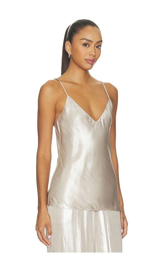 Gloria V-neck Bias Cut Cami in Beige. - size L (also in M, S, XS) - SABLYN - Modalova