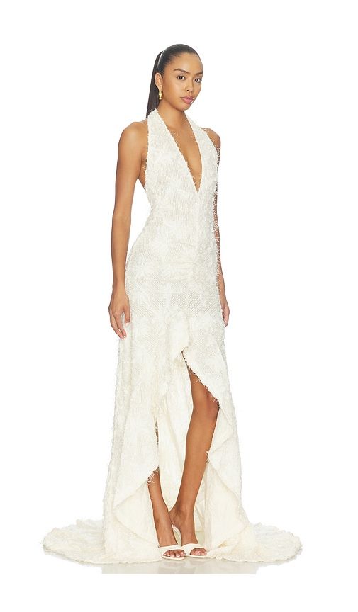 Noorah Gown in Cream. - size L (also in M) - Sonya Moda - Modalova