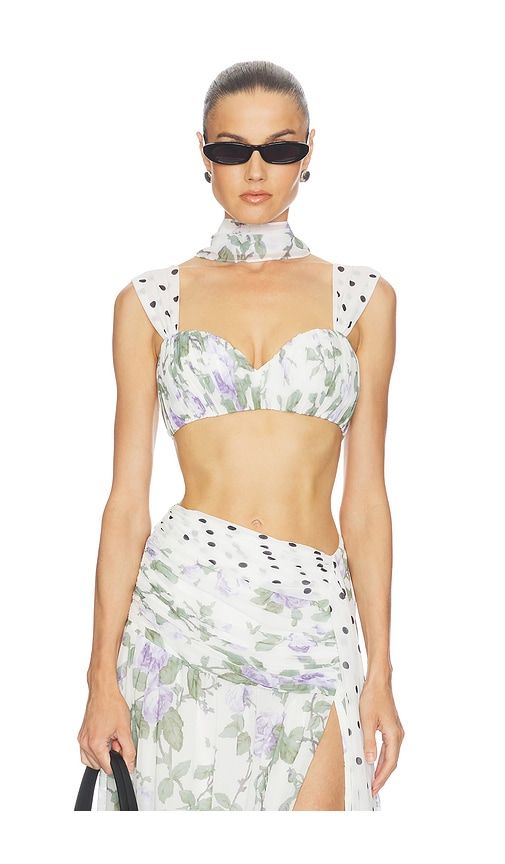 India Top With Scarf in White. - size L (also in M, S) - Sonya Moda - Modalova