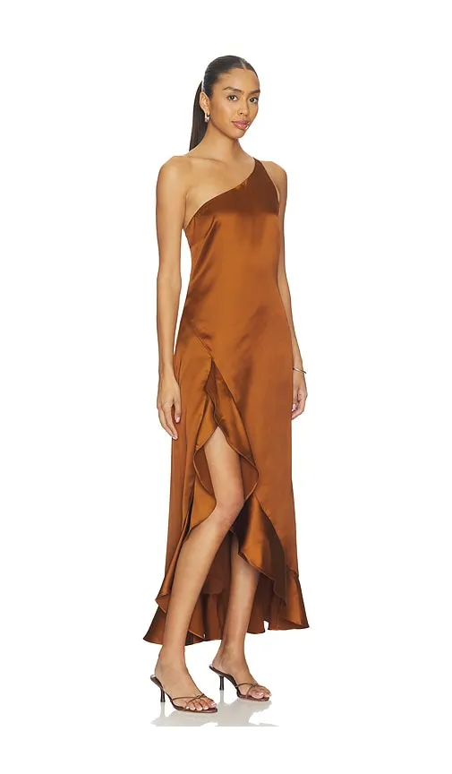 Mindy Dress in Metallic Copper. - size 0 (also in 2, 4) - Steve Madden - Modalova