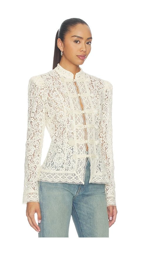 Lace Aberdeen Top in Cream. - size M (also in S) - Steve Madden - Modalova