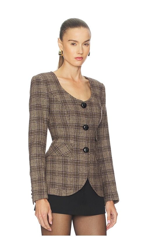 Portrait Neck Blazer in Brown. - size 12 (also in 2, 4) - Smythe - Modalova