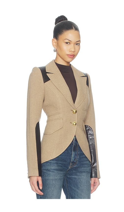 Saddle-patch Equestrian Blazer in Brown. - size 0 (also in 6, 8) - Smythe - Modalova