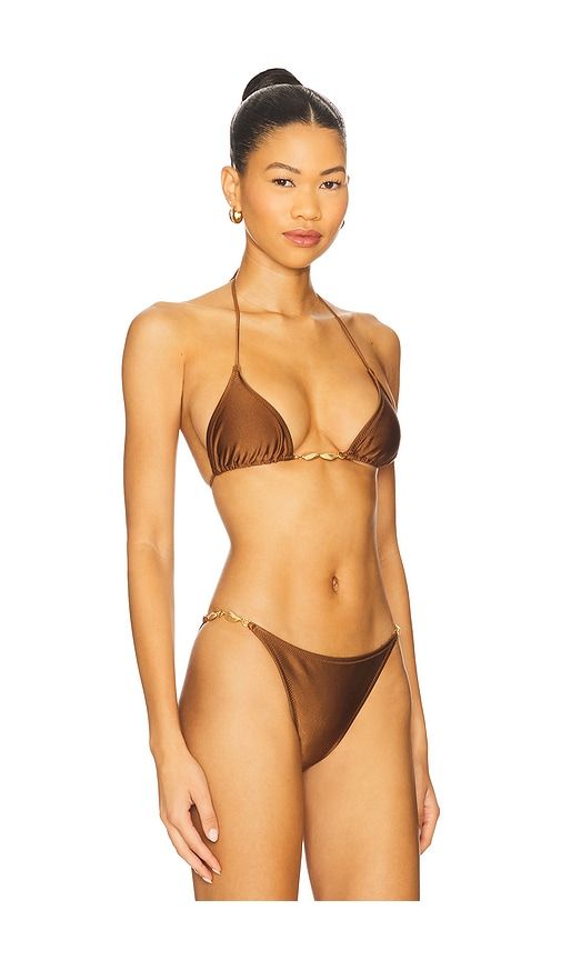 Marlin Bikini Top in Brown. - size L (also in M, S, XS) - Shani Shemer - Modalova