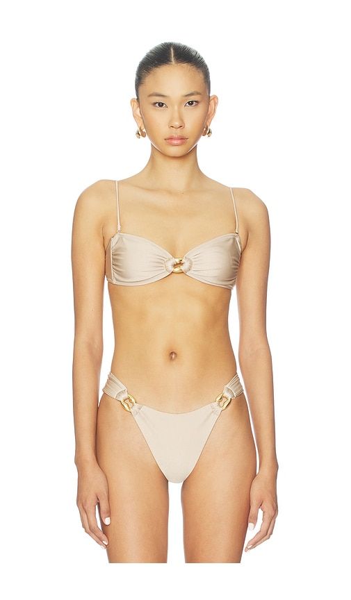 Nyx Bandeau Bikini Top in Metallic Neutral. - size M (also in S, XS) - Shani Shemer - Modalova