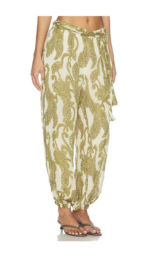 Tibet Paisley Trouser in Sage. - size L (also in M, S, XS) - Scarlett Poppies - Modalova