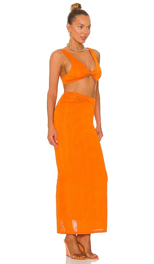 Joana Maxi Skirt Set in Orange. - size L (also in S, XXS) - superdown - Modalova