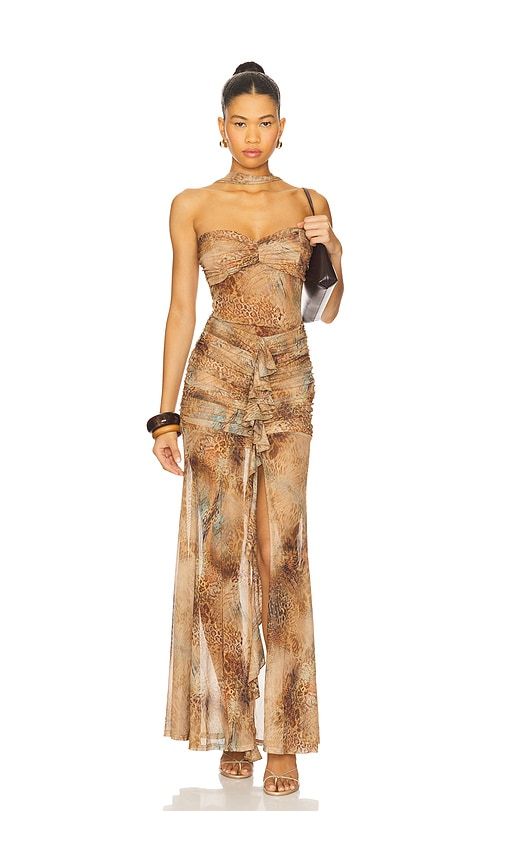 Britlee Maxi Dress in Tan. - size L (also in M) - superdown - Modalova