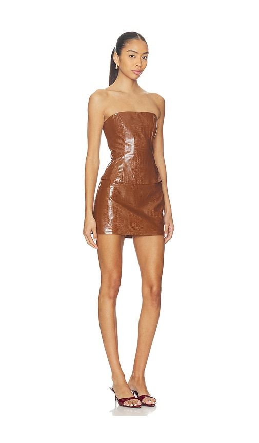 Nadira Faux Leather Skirt Set in . - size L (also in S) - superdown - Modalova