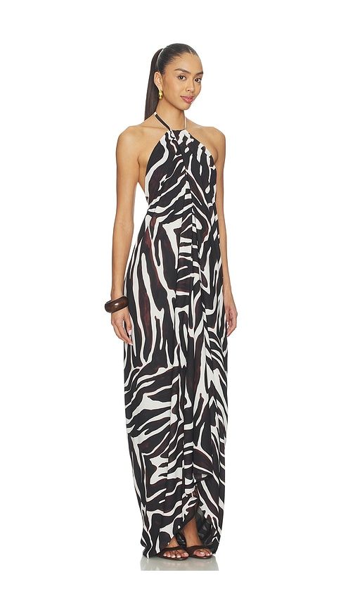Jaslynn Halter Maxi Dress in Chocolate,White. - size M (also in XL) - superdown - Modalova