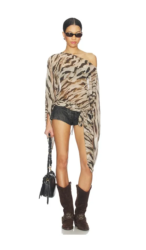 Azarlia Mini Dress in Brown. - size M (also in XS) - superdown - Modalova