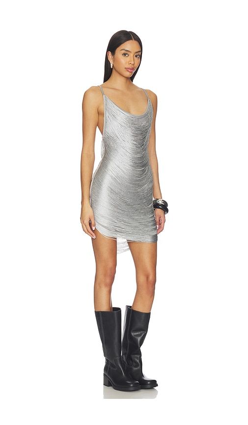 Bronya Mini Dress in Metallic Silver. - size L (also in M, S) - superdown - Modalova