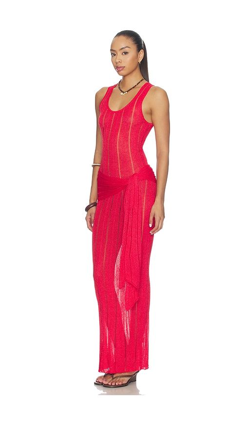 Macie Drape Maxi Dress in Red. - size L (also in M, S, XS) - superdown - Modalova