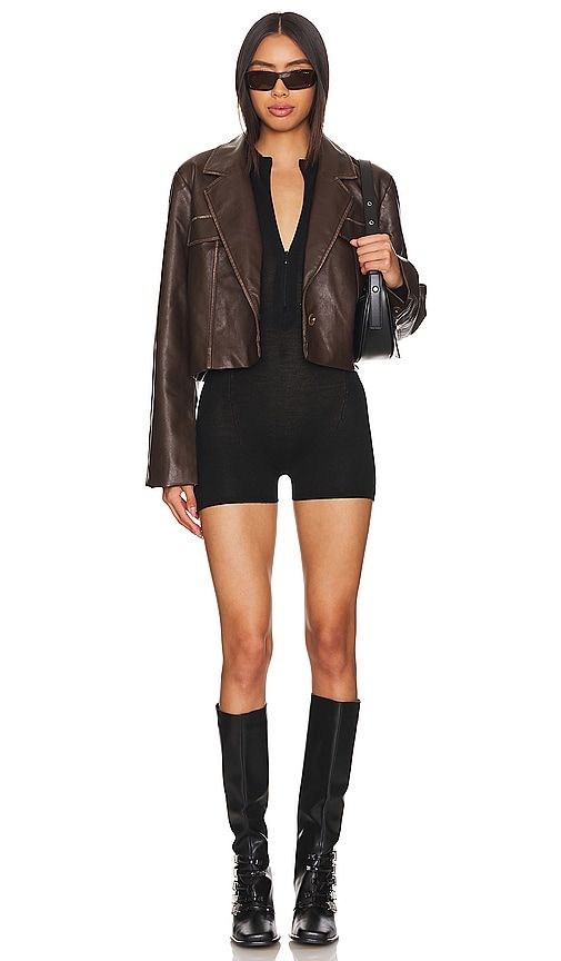 Blakely Faux Leather Jacket in . Size L. Also in M, S, XL, XS, XXS - superdown - Modalova