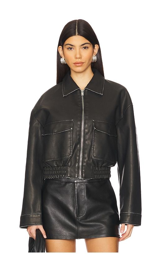 Lolo Faux Leather Jacket in . - size L (also in S, XL) - superdown - Modalova