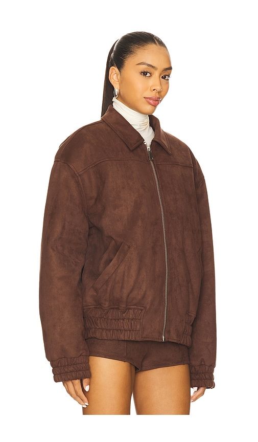 Jessica Faux Suede Bomber in Brown. - size L (also in M) - superdown - Modalova