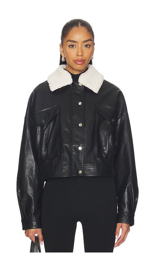 Colette Faux Leather Jacket in . - size XS (also in XXS) - superdown - Modalova