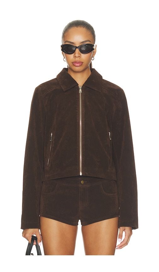 Frannie Faux Suede Jacket in Brown. - size M (also in XS) - superdown - Modalova