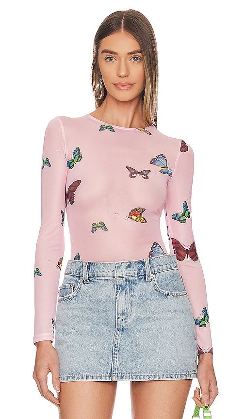 Ari Butterfly Mesh Top in . - size S (also in XS, XXS) - superdown - Modalova