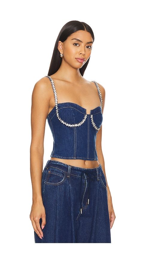 Ash Bustier Top in Denim-Dark. - size S (also in XS) - superdown - Modalova