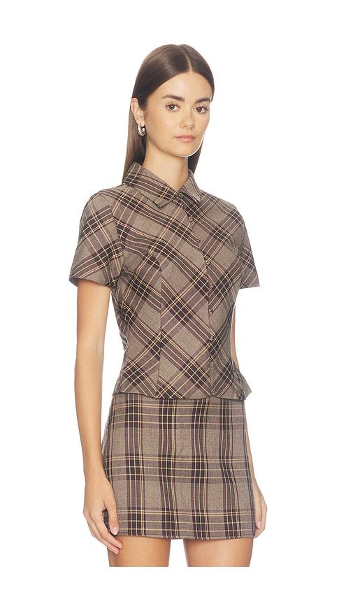 Mariam Top in Brown. - size L (also in M, S, XL, XS, XXS) - superdown - Modalova